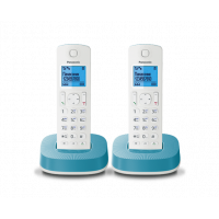Радиотелефон DECT Panasonic KX-TGC312RU, 2 трубки, белый с голубым