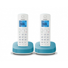 Радиотелефон DECT Panasonic KX-TGC312RU, 2 трубки, белый с голубым