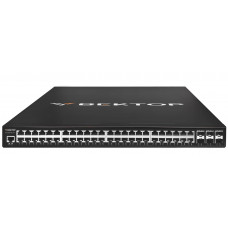 Коммутатор уровня 3 Vector VA2400-48T-6X, 48 портов 10/100/1000BaseT RJ45, 6 портов 1/10GE SFP+,2 БП