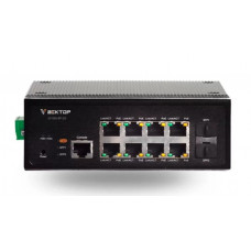 Коммутатор уровня 2 Vector VI1000-8T-2G, 8 портов 10/100/1000BaseT RJ45, 2 порта 1GE SFP